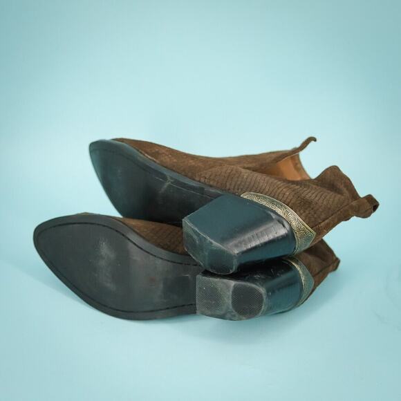 Jeffrey Campbell Size 10 Cromwell Brown Leather Metal Toe Heel Western Boots - Picture 5 of 8